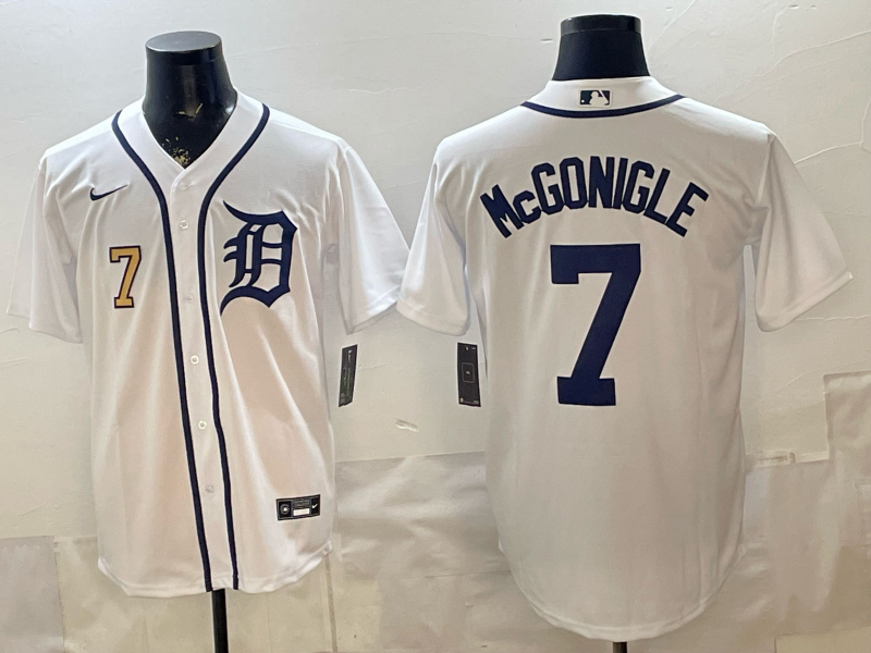Men Detroit Tigers #7 McGonigle whiteGame Nike MLB Jersey 0402004->detroit tigers->MLB Jersey